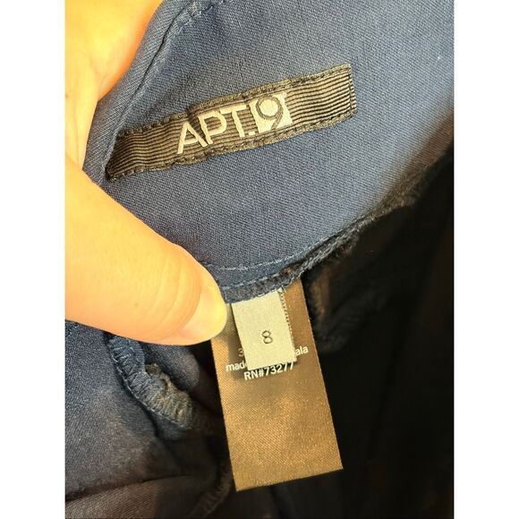APT 9 • Navy Blue Slim Fit Chino Cropped Slacks Pants • Ladies Size S - Picture 3 of 8